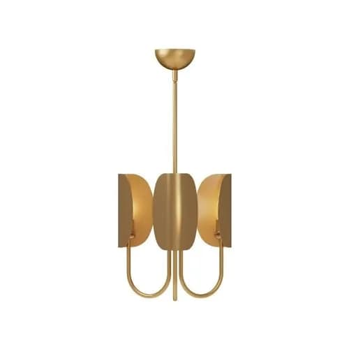Alora Lighting Kuzco Seno 15in 3-Light Chandelier Aged Gold | Modern Ceiling Light with Incandescent Bulb (15in, 3 Light) thumbnail 1
