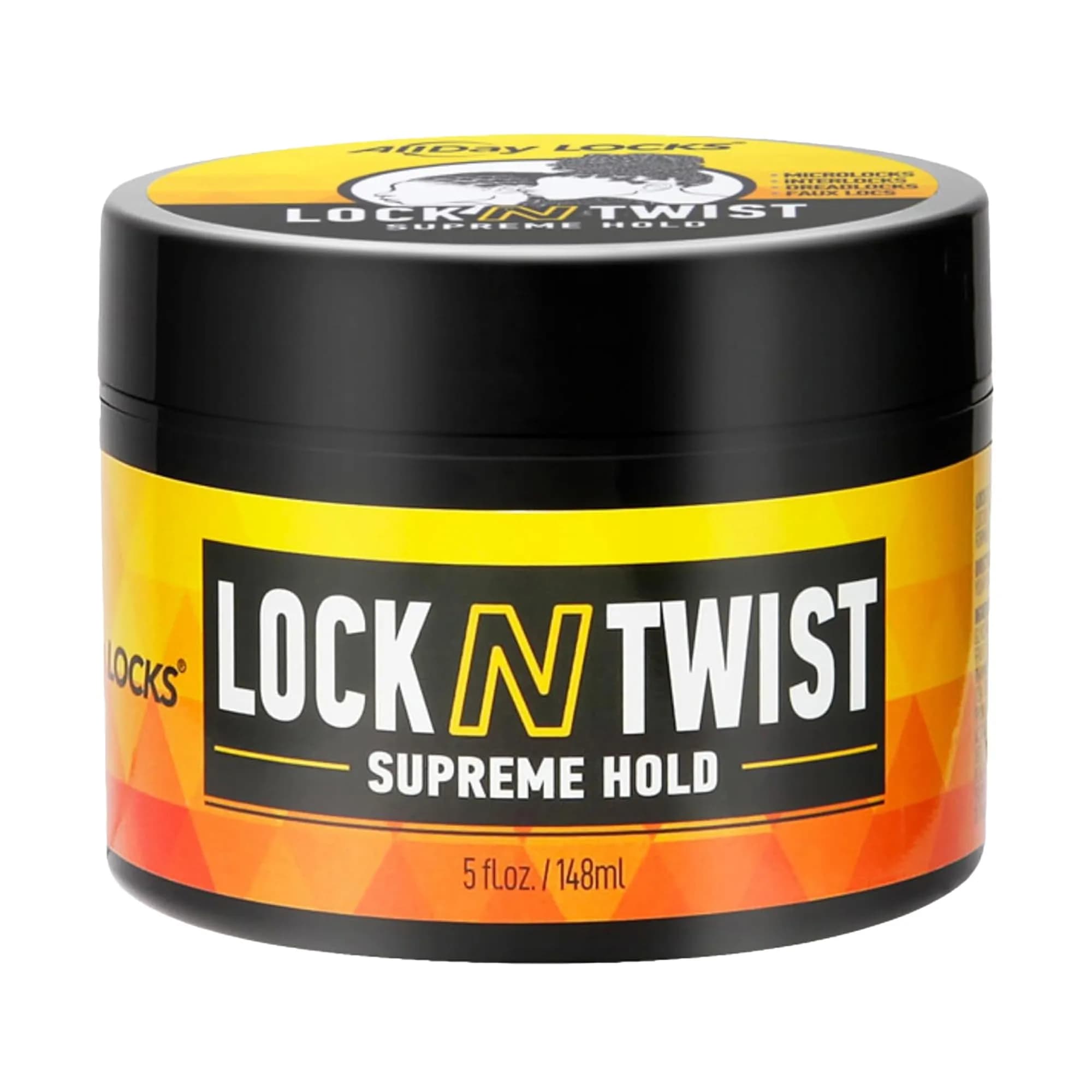 AllDay Locks Lock N Twist Supreme Hold, Edge Control, 5 Oz Jar | Maximum Locking Gel for Dreadlocks & Locs — 5 Ounce