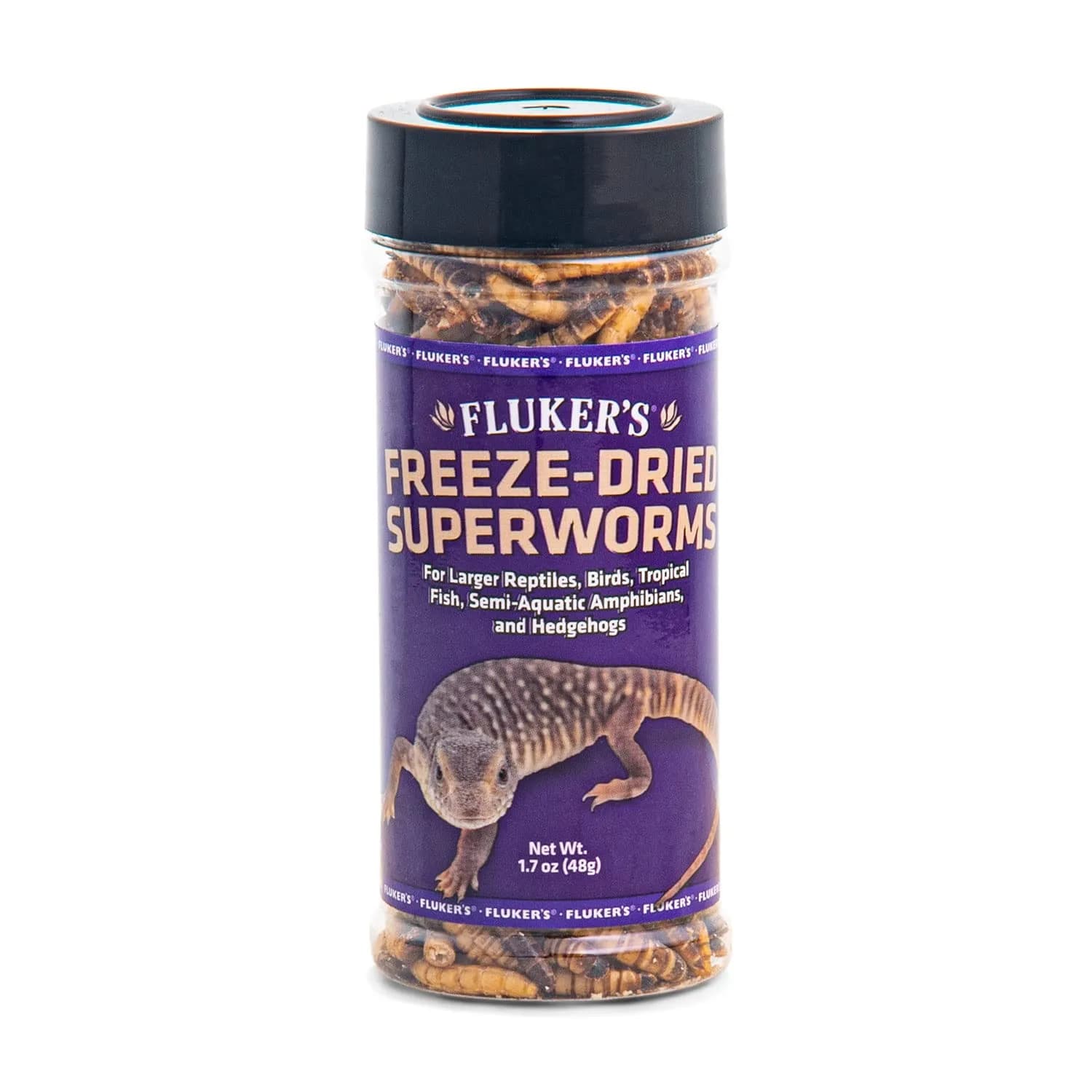 Fluker's Freeze Dried Superworms 1.7 oz | Nutrient-Rich Pet Food for Reptiles, Birds, Fish, Hedgehogs - main product image