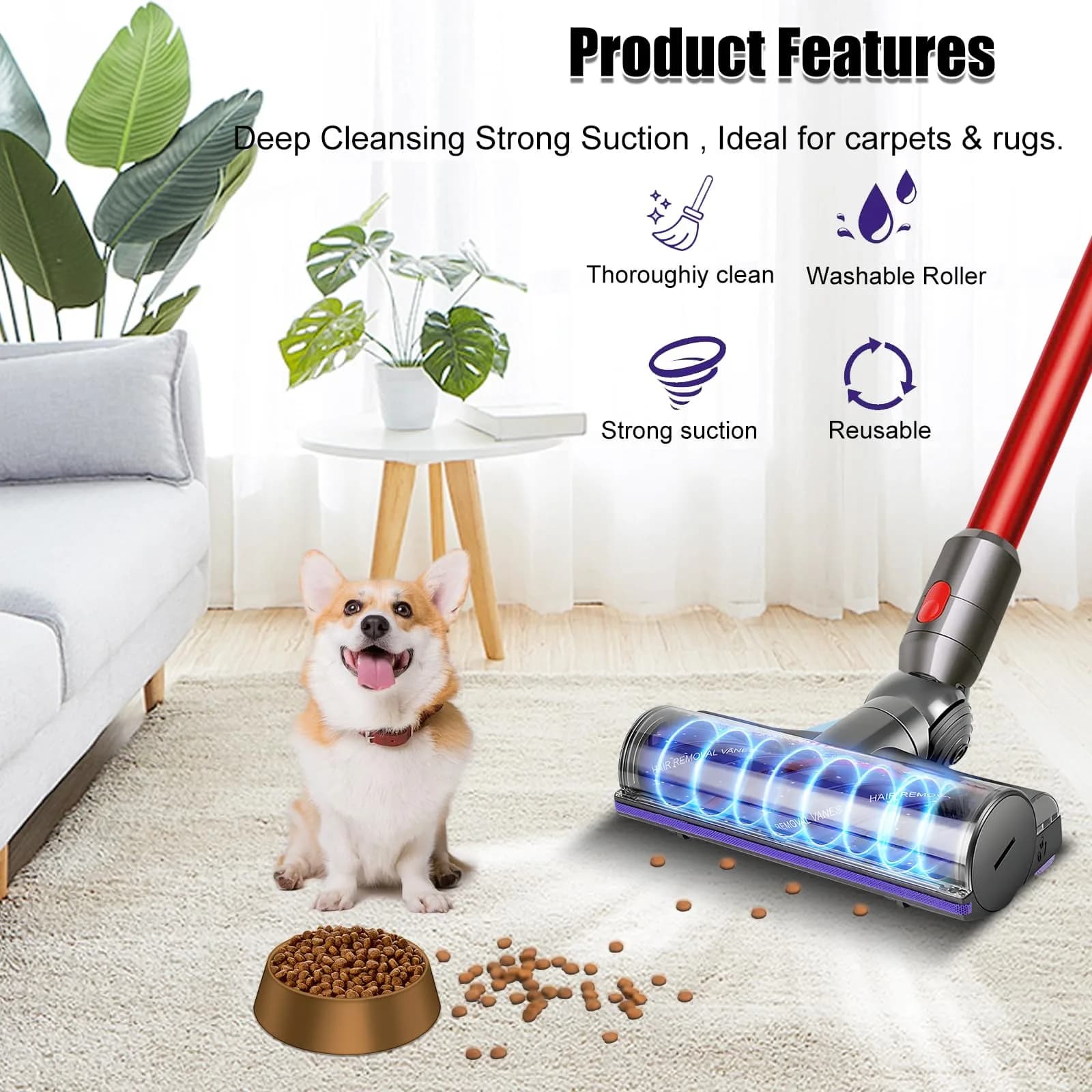 Vanclearidea Soft Bristle Brush Head for Dyson V7-V15 Vacuums | Gentle Cleaning for Delicate Surfaces - view 3