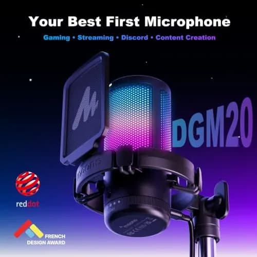 MAONO DGM20S USB Gaming Microphone for PC, Noise Reduction Condenser Mic | RGB Lighting & One-Tap Mute thumbnail 2