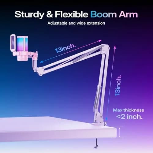 MAONO DGM20S USB Microphone for PC with Clear Voice & Noise Reduction | RGB Lighting & Noise Cancellation thumbnail 8