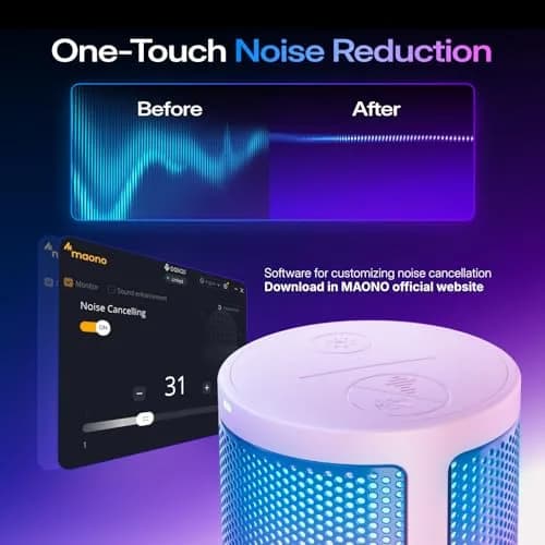 MAONO DGM20S USB Microphone for PC with Clear Voice & Noise Reduction | RGB Lighting & Noise Cancellation thumbnail 3