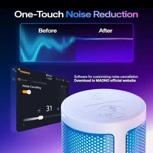 MAONO DGM20S USB Microphone for PC with Clear Voice & Noise Reduction | RGB Lighting, Plug & Play, Noise Cancellation thumbnail 3