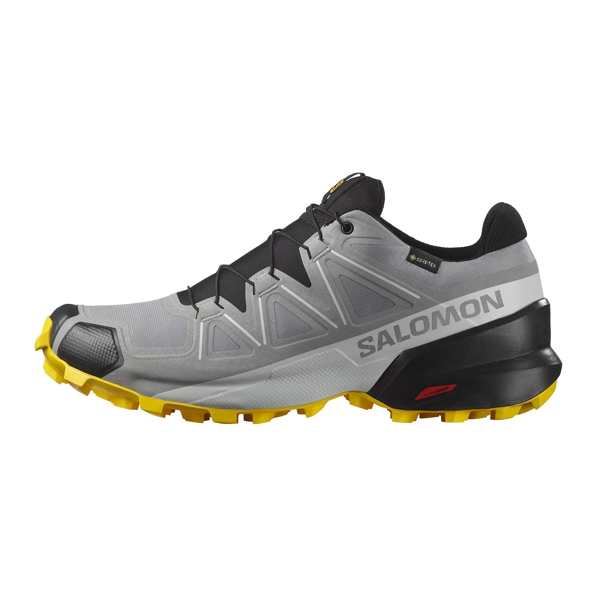 Salomon Men’s Speedcross GTX Waterproof Trail Running Shoes - Sharkskin/Black/Lemon - 11.5 Medium - main product image