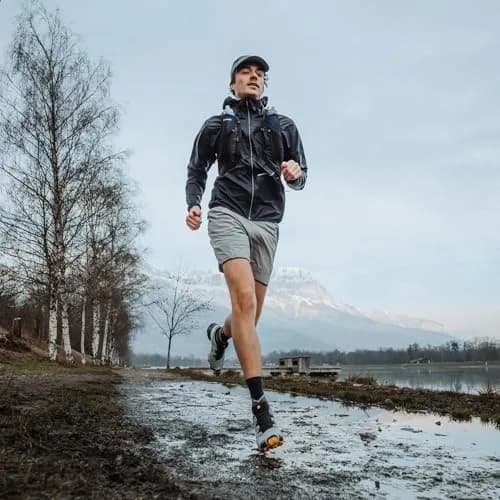 Salomon Men’s Speedcross GTX Waterproof Trail Running Shoes - Sharkskin/Black/Lemon - 11.5 Medium thumbnail 2