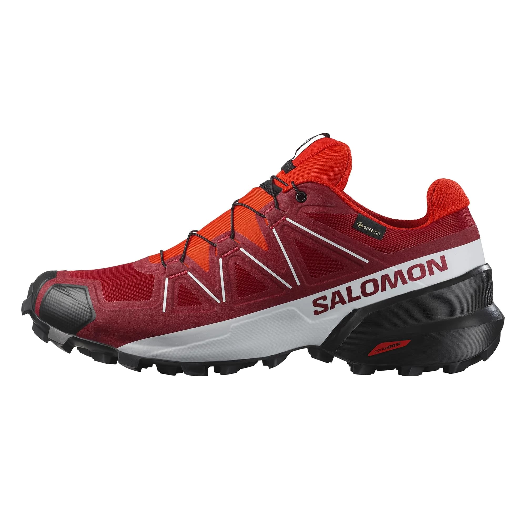 Salomon Speedcross GTX Waterproof Trail Running Shoes 8 Medium | Superior Grip & Comfort — Red Dahlia/White/Black