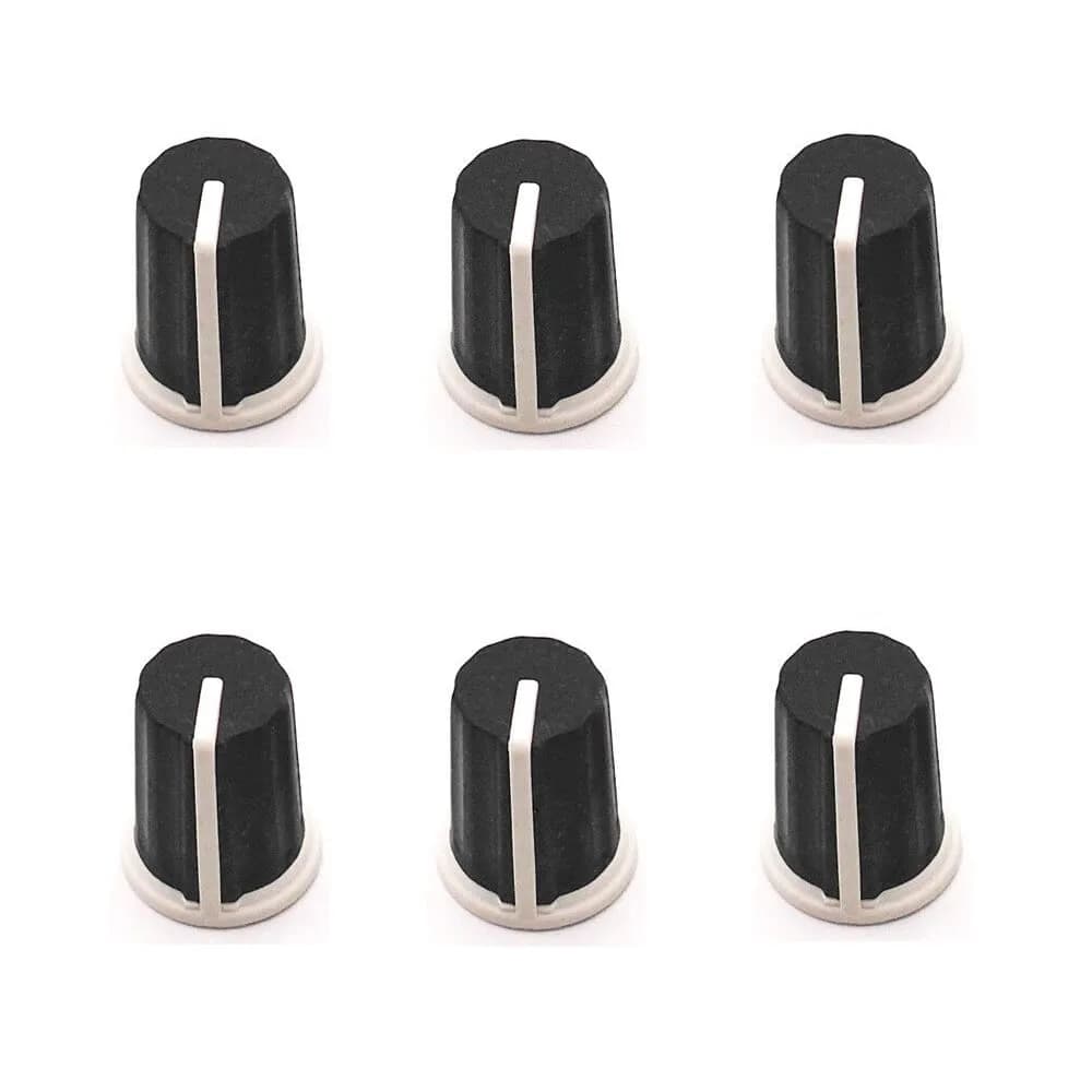 HUMARH Black EQ Rotary Knob 6-Pack | Replacement Knobs for Pioneer DJ Mixers and Controllers — Black