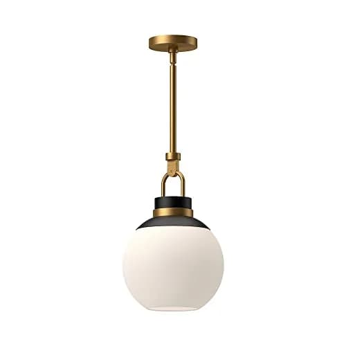 Alora Lighting Kuzco Copperfield 1-Light Pendant Aged Gold Opal Matte | Modern Ceiling Light 11.88x18.38 in thumbnail 2