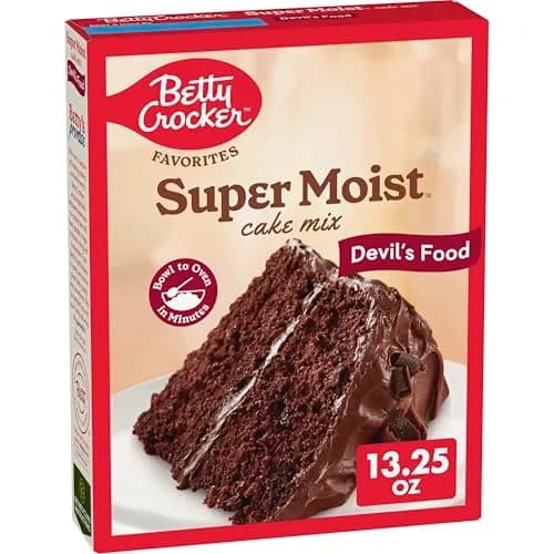 Betty Crocker Super Moist Devil's Food Cake Mix 13.25 oz | Rich Chocolate Flavor & Moist Texture thumbnail 1