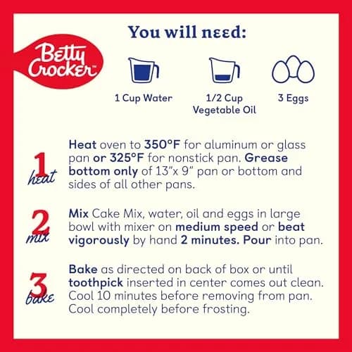 Betty Crocker Super Moist Devil's Food Cake Mix 13.25 oz | Rich Chocolate Flavor & Moist Texture thumbnail 5