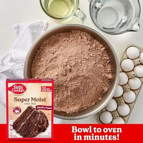 Betty Crocker Super Moist Devil's Food Cake Mix 13.25 oz | Rich Chocolate Flavor & Moist Texture thumbnail 3