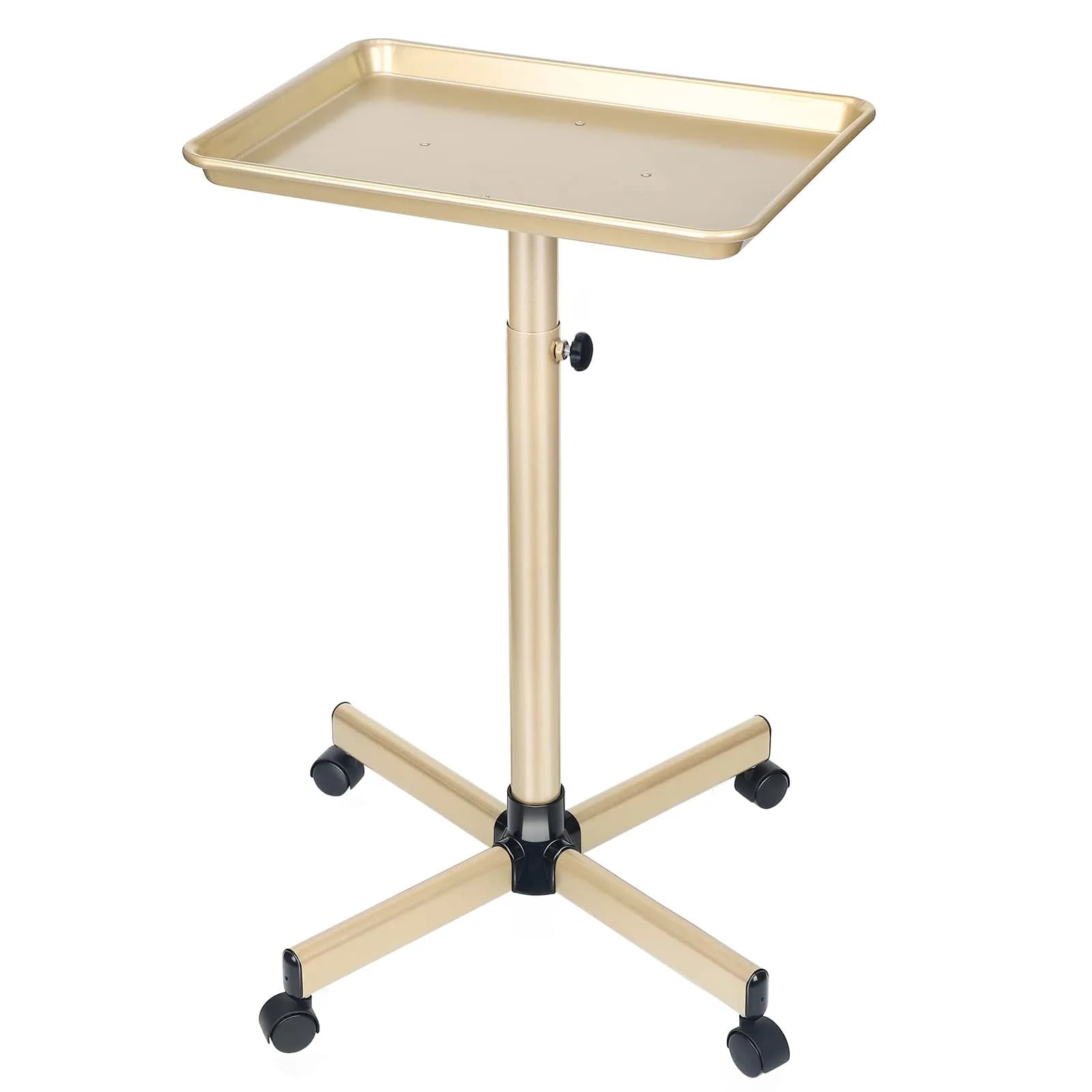 Findabetter Salon Rolling Tray Champagne Gold Adjustable Height 71-104 cm (28-41 in) | Professional Beauty & Tattoo Cart — Champagne Gold