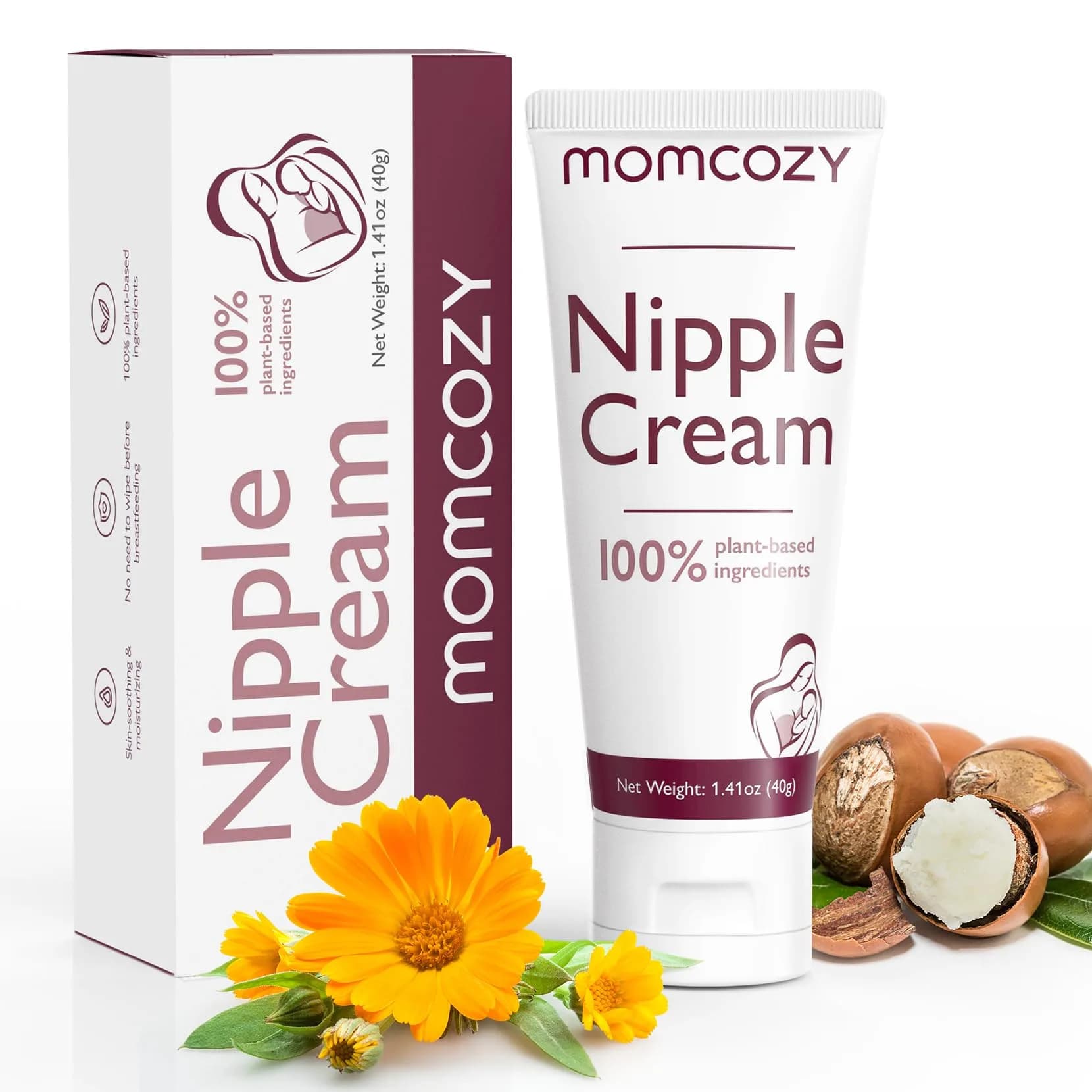 Momcozy Nipple Cream 41.7 ml (1.41 fl oz) | Lanolin-Free, Plant-Based Balm for Breastfeeding Moms - main product image