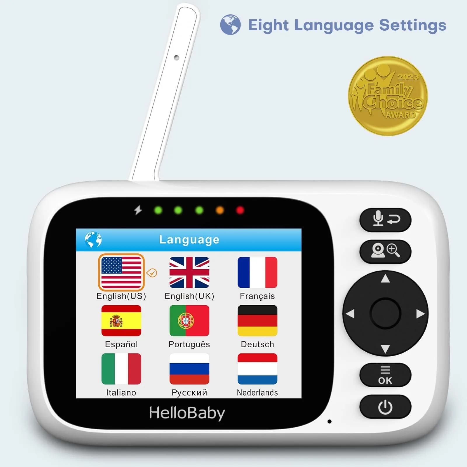 HelloBaby Baby Monitor 2 Cameras No WiFi with 3.2 Inch Screen | Remote PTZ, 1000ft Range, 2-Way Talk - view 9