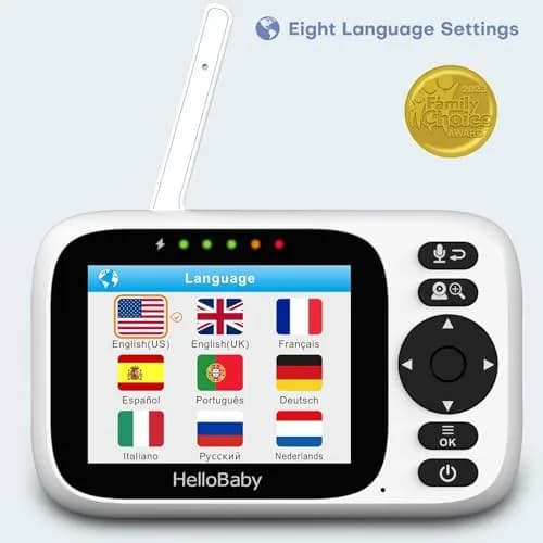 HelloBaby Baby Monitor 2 Cameras No WiFi with 3.2 Inch Screen | Remote PTZ, 1000ft Range, 2-Way Talk thumbnail 9