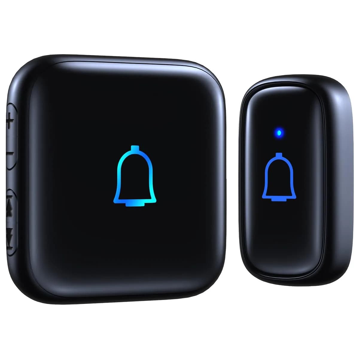LeadGo Wireless Doorbell Loud Classroom Doorbell IP66 Waterproof 1000Ft 66 Chimes 115dB 7-Level Vol Electric Door Bell Ringer for Home Office Kids & Hearing-Impaired | IP66 Waterproof, 1000Ft Range — Mini Black