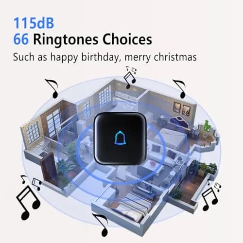 LeadGo Wireless Doorbell Loud Classroom Doorbell IP66 Waterproof 1000Ft 66 Chimes 115dB 7-Level Vol Electric Door Bell Ringer for Home Office Kids & Hearing-Impaired | IP66 Waterproof, 1000Ft Range thumbnail 5