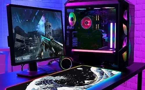 MEWOOCUE RGB LED Gaming Mouse Pad Large Sea Wave XL XXL 80cm x 30cm (31.5" x 11.9") | Smooth Control Surface thumbnail 8