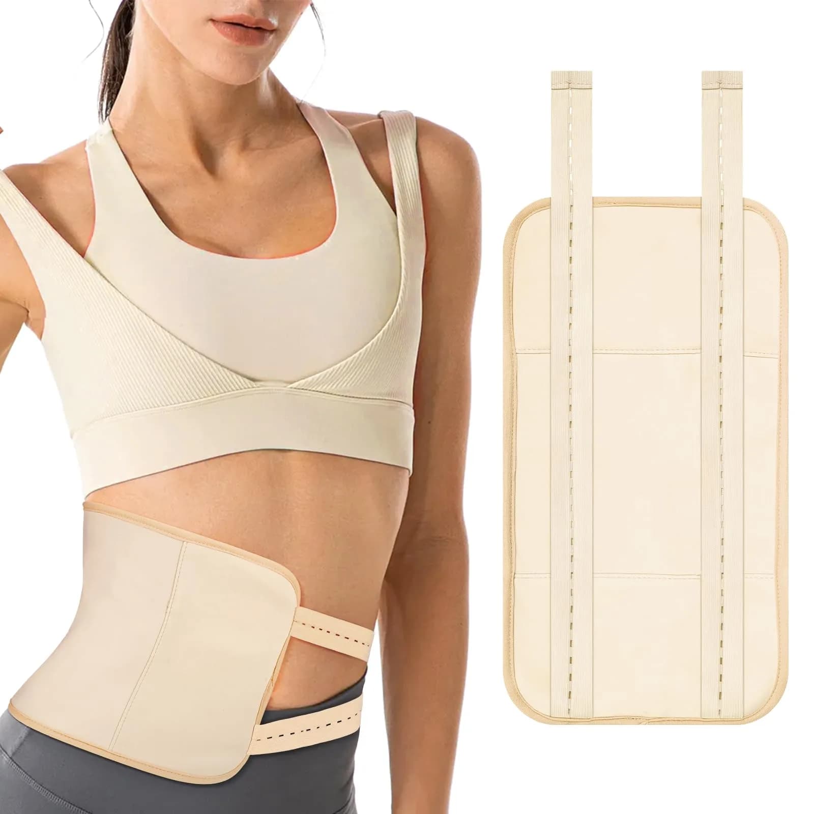 TORPNIA Castor Oil Pack Adjustable Reusable Wrap for Liver Detox 1pcs | Skin-Friendly, Machine Washable, Less Mess — Beige