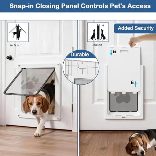CEESC Medium Dog Door 9.06"x11.38" | Weatherproof, Durable, Fits Doors 1.19"–2.06" thumbnail 7