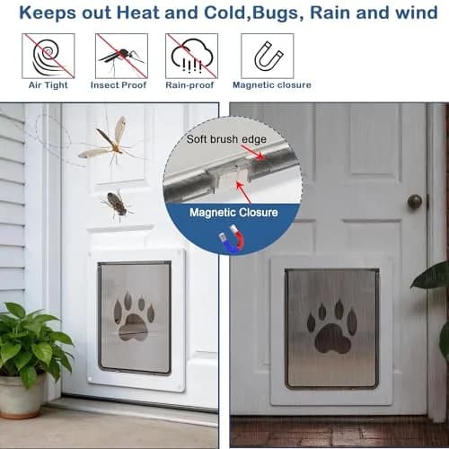 CEESC Medium Dog Door 9.06"x11.38" | Weatherproof, Durable, Fits Doors 1.19"–2.06" thumbnail 2