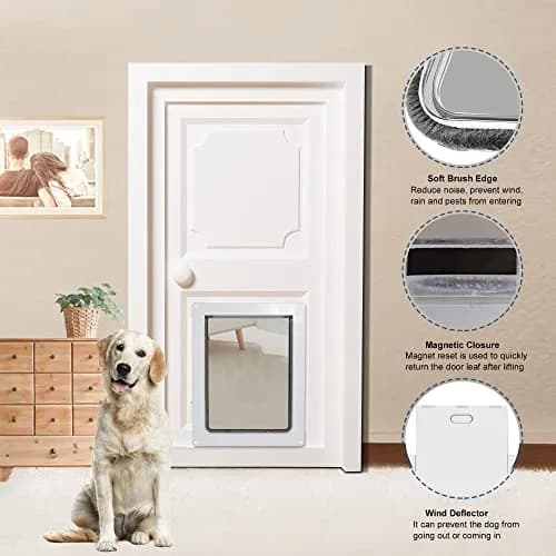 CEESC Medium Dog Door 9.06"x11.38" | Weatherproof, Durable, Fits Doors 1.19"–2.06" thumbnail 3