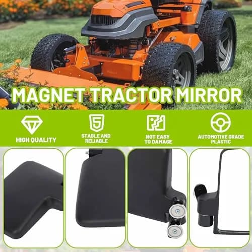 KUAFU Magnetic Tractor Mirrors Compatible with John Deere & More | 360° Adjustable, Heavy-Duty Plastic & Glass, Easy Magnet Mounting thumbnail 4