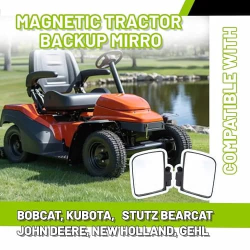 KUAFU Magnetic Tractor Mirrors Compatible with John Deere & More | 360° Adjustable, Heavy-Duty Plastic & Glass, Easy Magnet Mounting thumbnail 2