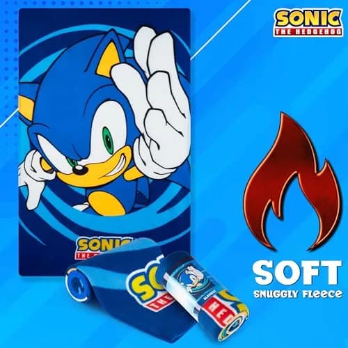 Get Trend Sonic The Hedgehog Throw Blanket for Kids, 100x150 cm (39x59 in) | Soft Warm Vibrant Fleece for Couch, Bed, Travel thumbnail 5