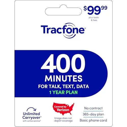 Tracfone $99.99 Annual Prepaid Card 365 Service Days | Verizon Network for Basic Phones thumbnail 1
