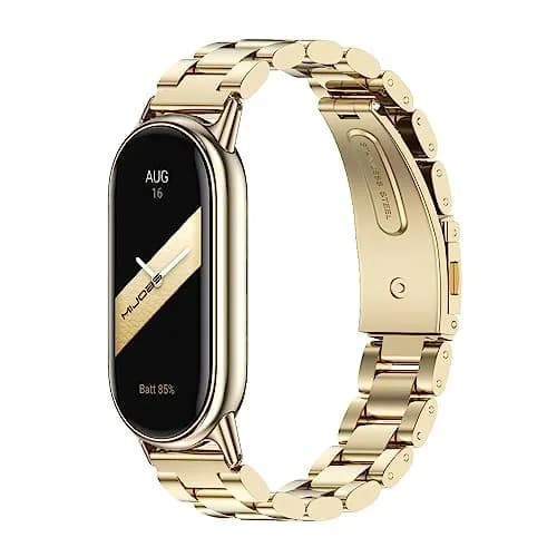 MIJOBS Stainless Steel Strap for Xiaomi Mi Band 8/9/10 | Breathable, Beads Style, Premium Material thumbnail 1