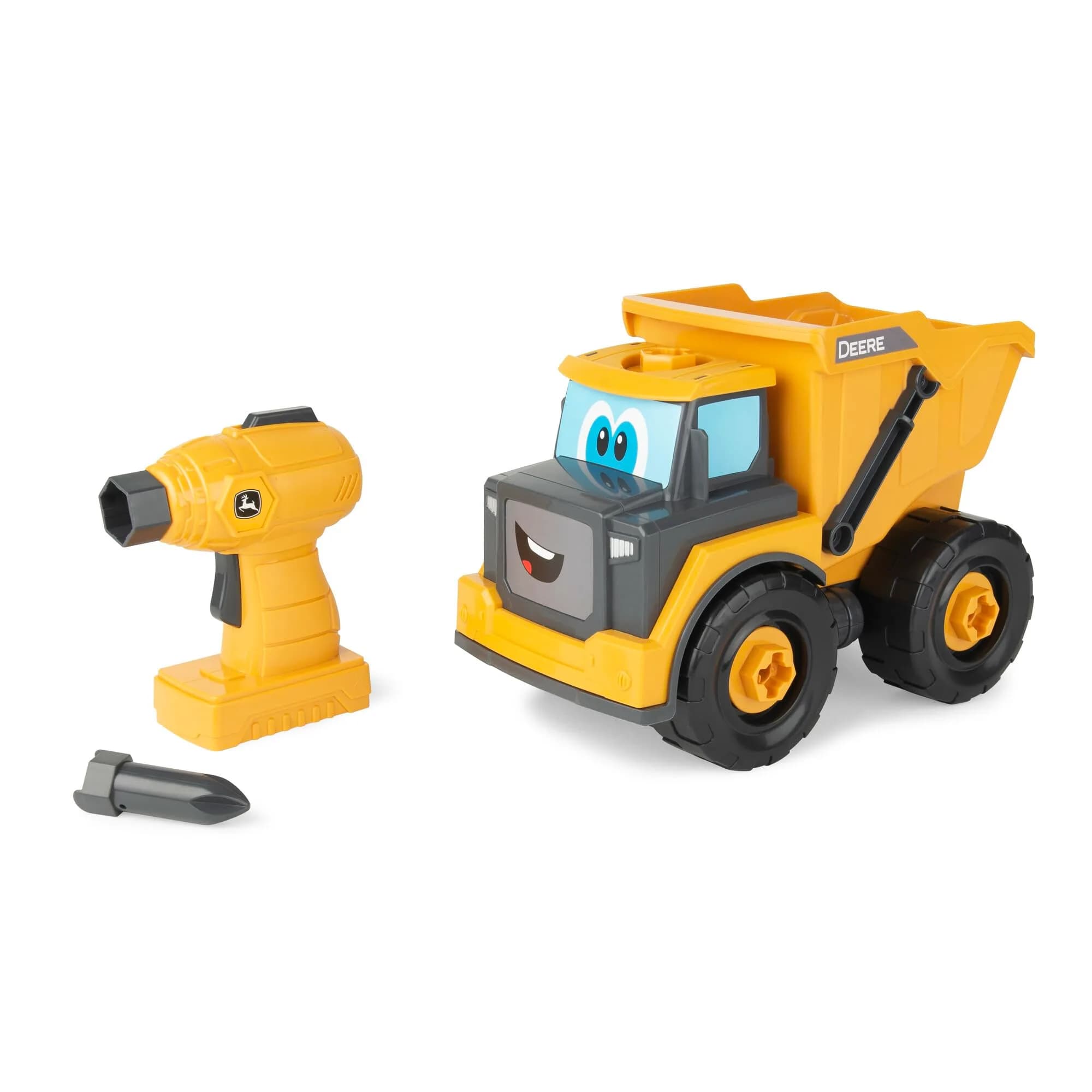 Build-A-Buddy John Deere Dump Truck Toy 24.13cm (9.5in) | STEM Building Toy with Spinning Drill - main product image