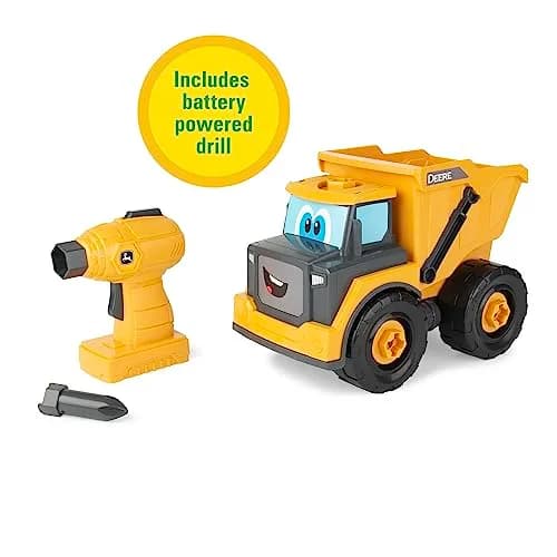 Build-A-Buddy John Deere Dump Truck Toy 24.13cm (9.5in) | STEM Building Toy with Spinning Drill thumbnail 6