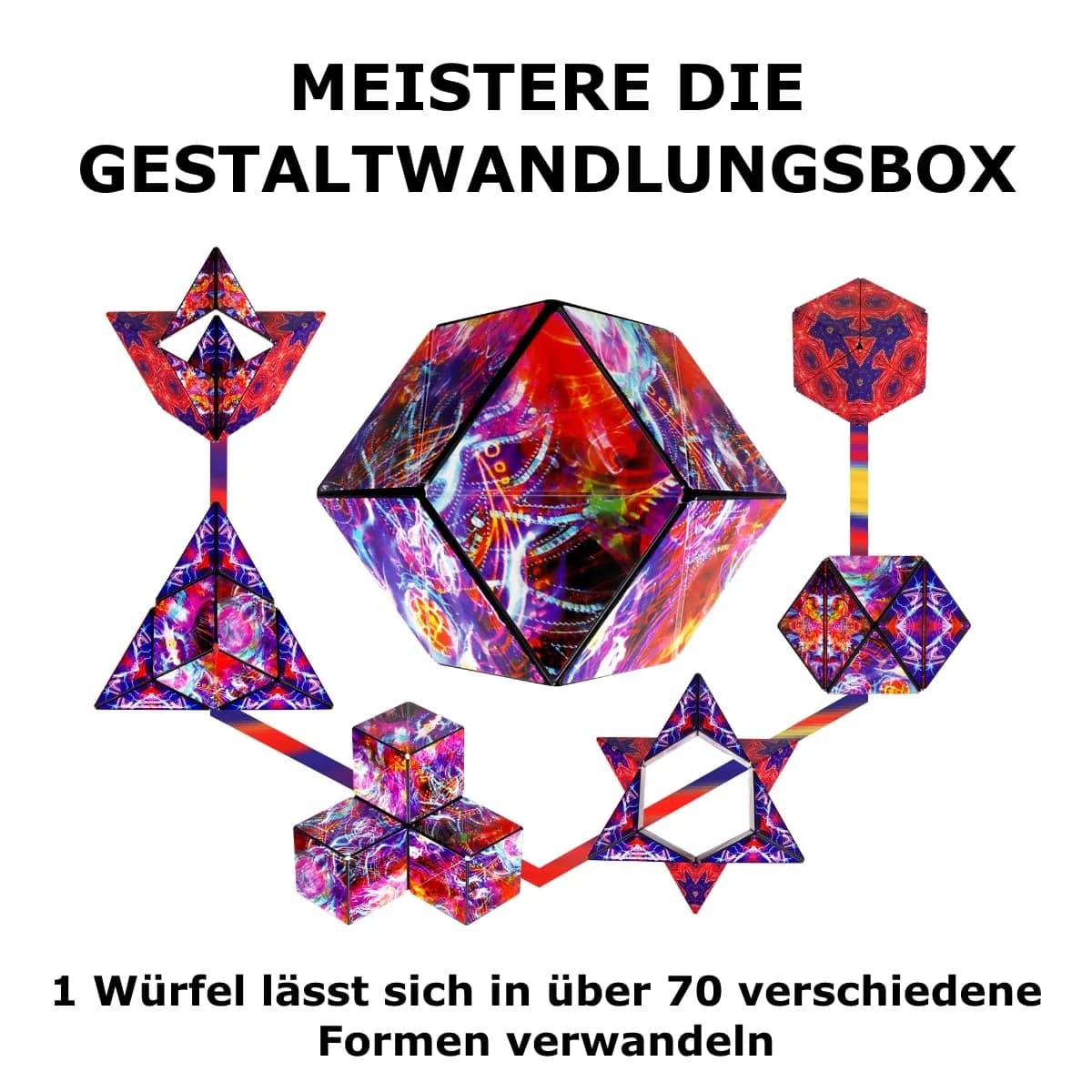 Shashibo Infinity Cube Sensory Fidget Toy for Adults & Kids, Fire Goddess Dodeca | 100+ Shapes - view 3