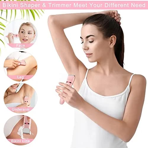 Scttomon Electric Lady Shaver for Women - Painless Razor, Bikini Trimmer, Facial Hair Removal, Body Trimmer for Face, Legs, Underarm, Pubic - Wet and Dry 3 in 1 thumbnail 2