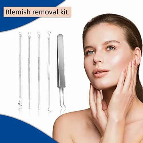yuntop Blackhead Remover Tool Kit 5 Pack Stainless Steel | Professional Face Nose Extractor (70-120 chars) thumbnail 5