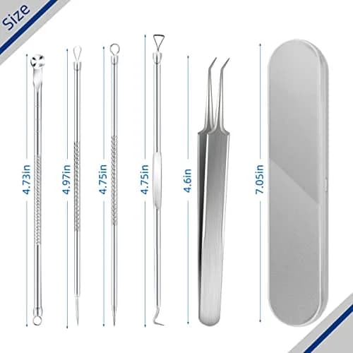 yuntop Blackhead Remover Tool Kit 5 Pack Stainless Steel | Professional Face Nose Extractor (70-120 chars) thumbnail 2