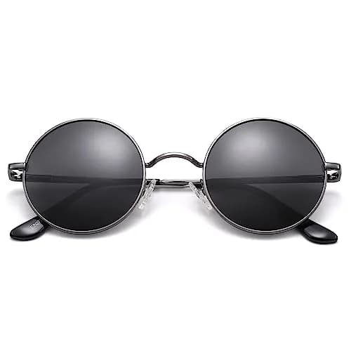 Pro Acme Small Round Polarized G2 Gunmetal Frame Black Lens Sunglasses UV400 thumbnail 1