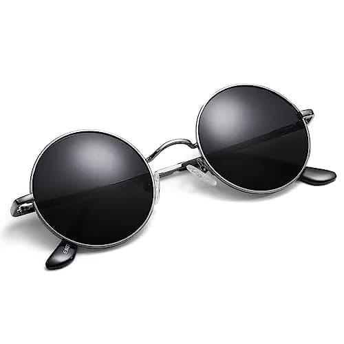 Pro Acme Small Round Polarized G2 Gunmetal Frame Black Lens Sunglasses UV400 thumbnail 2