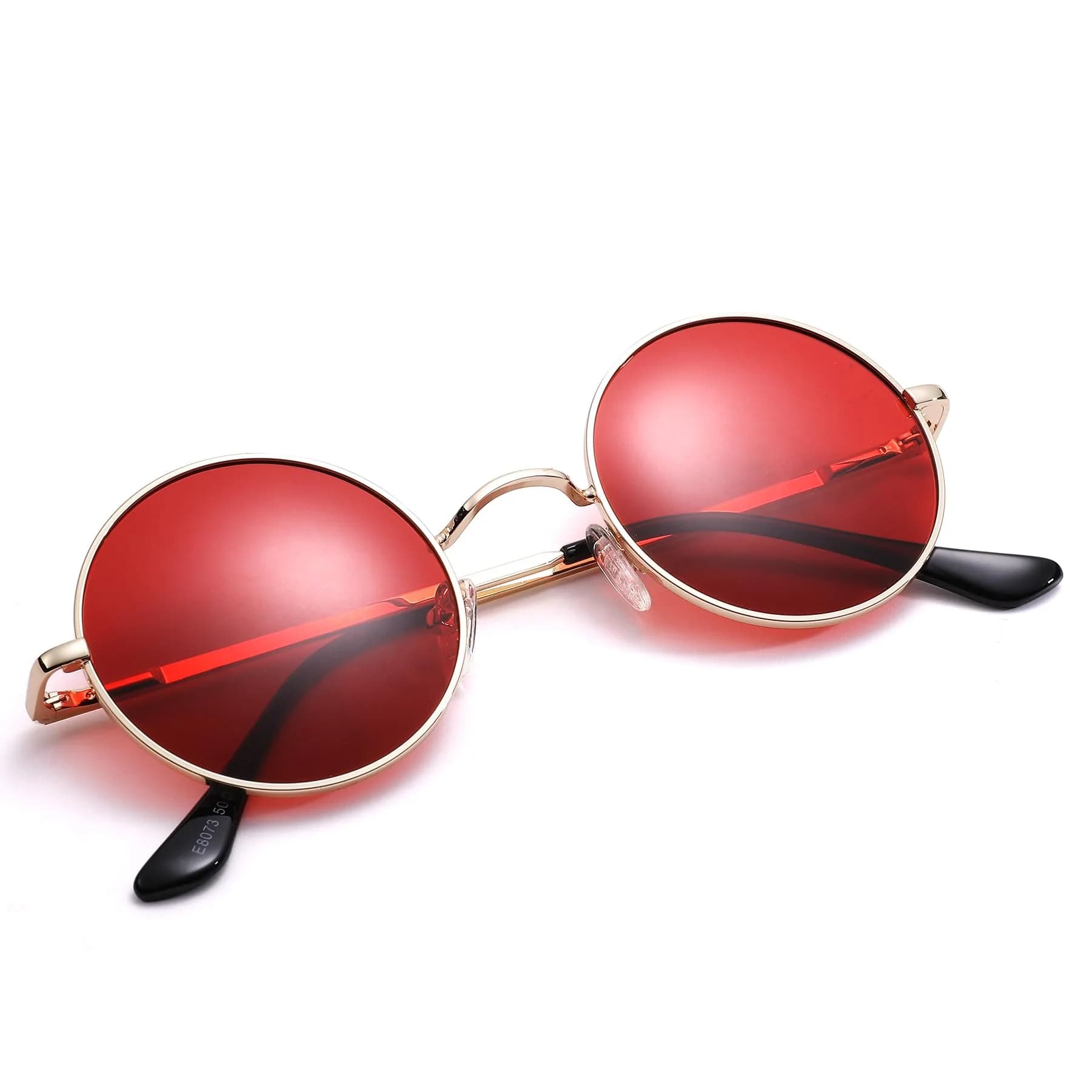Pro Acme Small Round Gold Frame/Transparent Red Lens Polarized Sunglasses with UV400 Protection - view 2