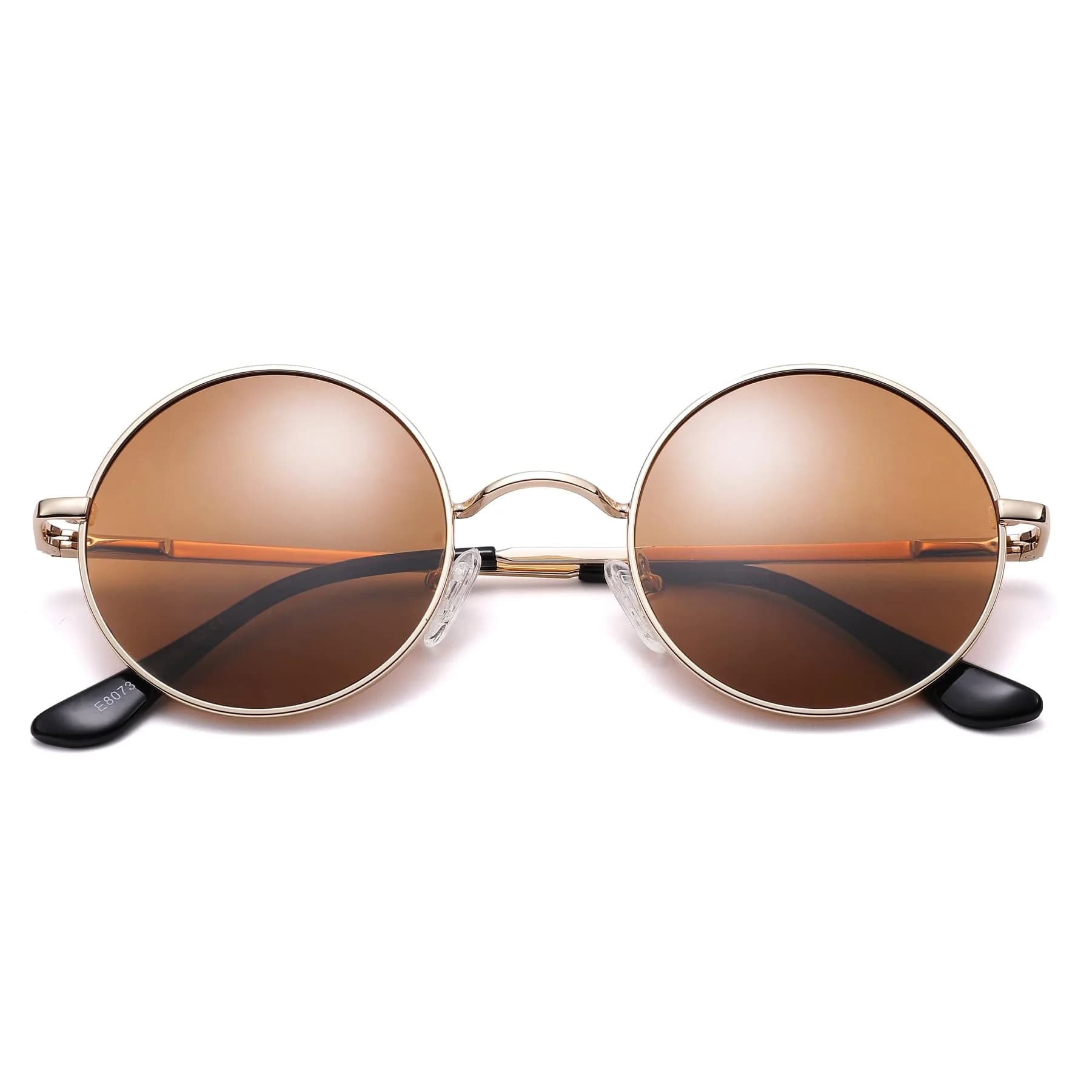 Pro Acme G5 Gold Frame/Brown Lens Small Round Polarized Sunglasses UV400 - main product image