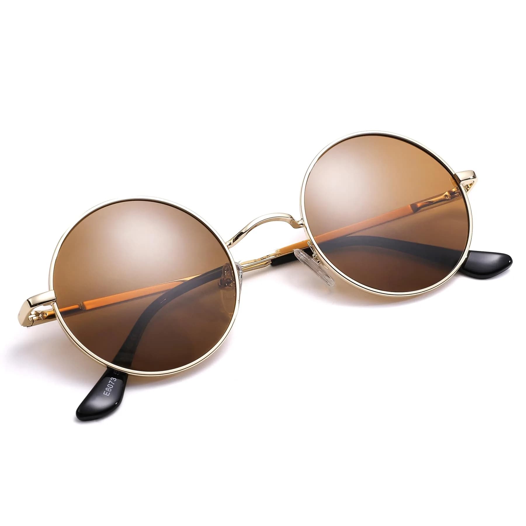Pro Acme G5 Gold Frame/Brown Lens Small Round Polarized Sunglasses UV400 - view 2