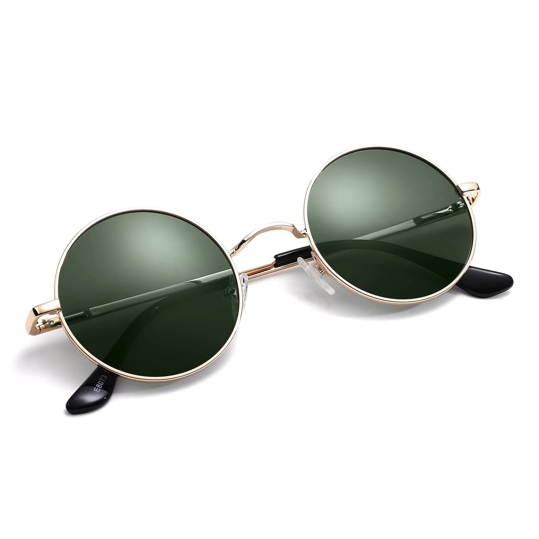 Pro Acme Small Round Polarized Sunglasses - Gold Frame, G15 Green Lens, UV400 Protection - view 2