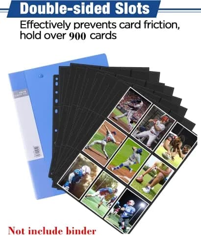 superaimi 1800 Pockets Trading Card Sleeves Pages, Double-Sided Binder Sheets 2.5" x 3.5" | Acid-Free Polypropylene thumbnail 6