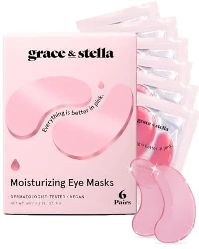 grace & stella Award Winning Under Eye Mask 6 Pairs, Pink | Cruelty-Free & Vegan Gel Eye Patches for Dark Circles & Puffy Eyes - main product image