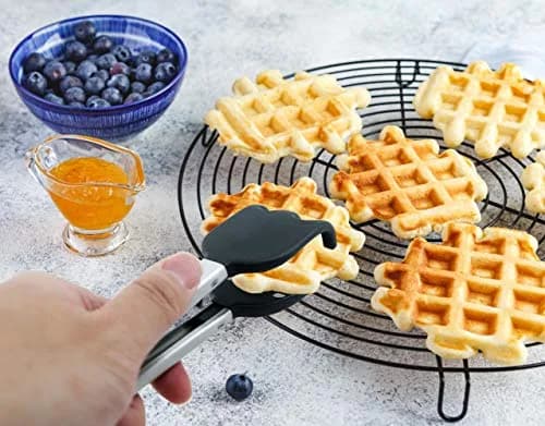 StarBlue 10 Inch Silicone & Nylon Waffle Tongs | Heat-Resistant Spatula Tongs for Non-Stick Cookware thumbnail 4