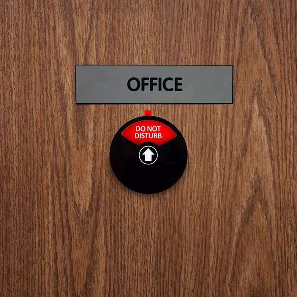 Kichwit Privacy Sign for Office Door, Do Not Disturb, Out of Office, Please Knock, in a Meeting, Conference Sign for Offices (Black, 2 Pack) | 5 inch Diameter - view 4