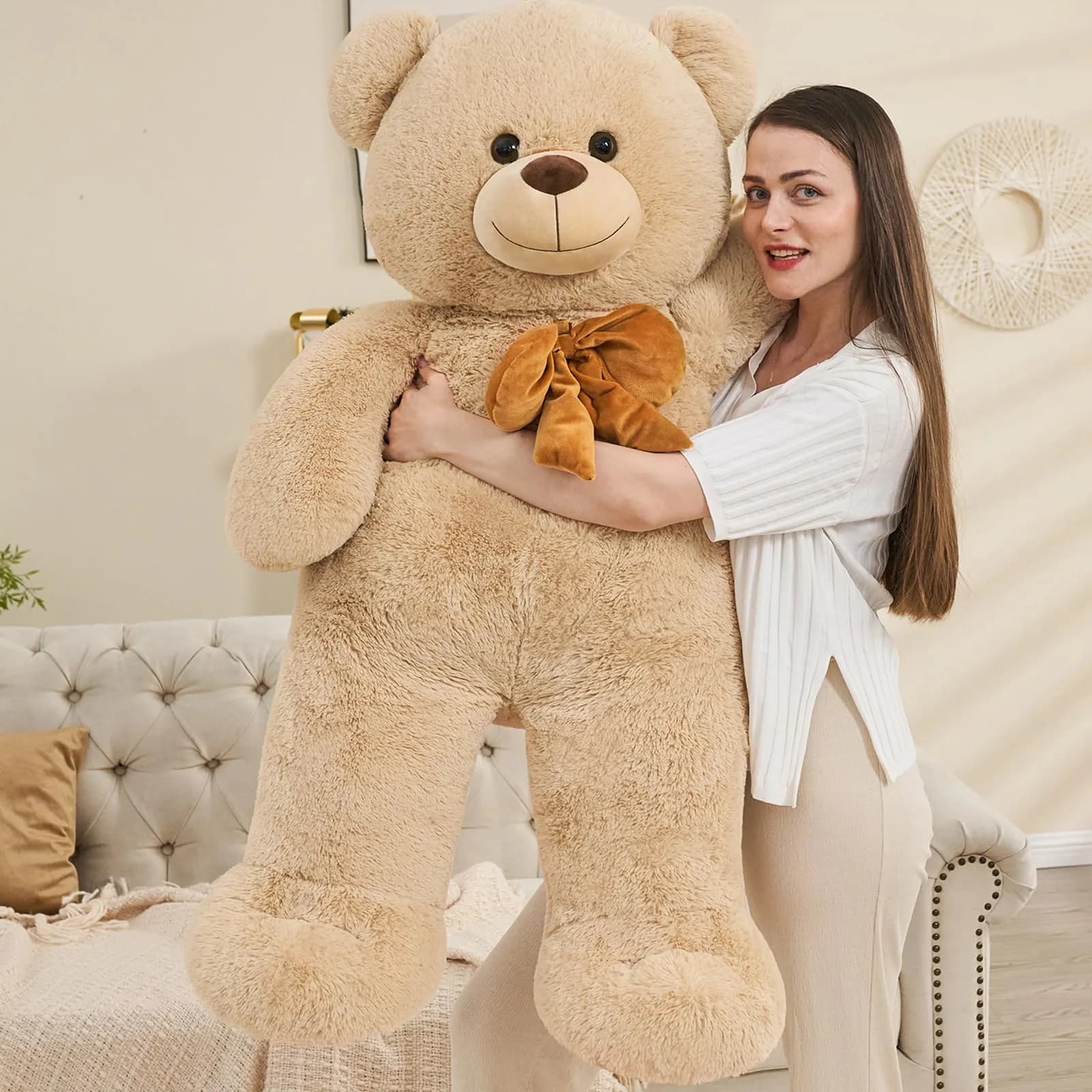 Tezituor Giant Teddy Bear 120 cm (47 Inch) Pink | Soft Plush Toy for Kids & Gifts — Brown / 47 Inch