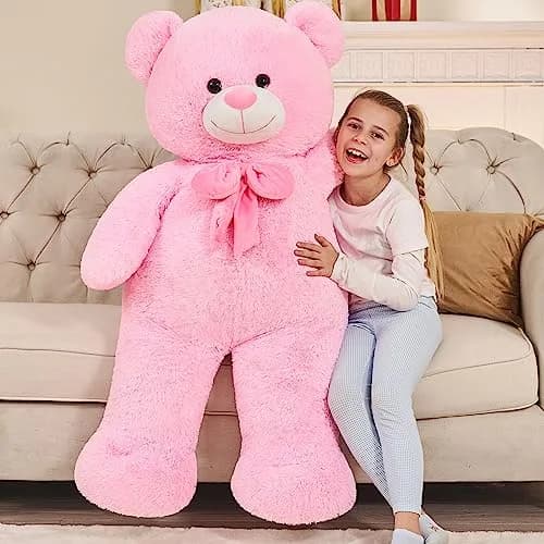 Tezituor Giant Teddy Bear 120 cm (47 Inch) Pink | Soft Plush Toy for Kids & Gifts thumbnail 1